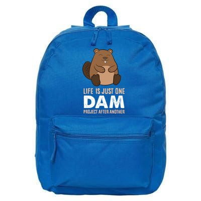Funny Woodworking One Dam Project After Another Beaver Gift 16 in Basic Backpack