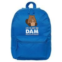 Funny Woodworking One Dam Project After Another Beaver Gift 16 in Basic Backpack