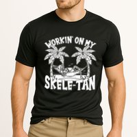 Funny Workin On My Skele Tan Vacation Skeleton Performance Shirt