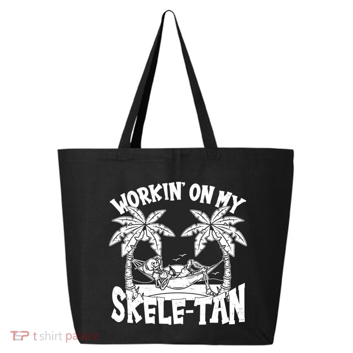 Funny Workin On My Skele Tan Vacation Skeleton 25L Jumbo Tote