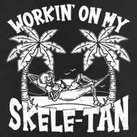 Funny Workin On My Skele Tan Vacation Skeleton Golf Towel
