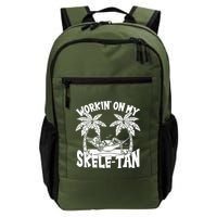 Funny Workin On My Skele Tan Vacation Skeleton Backpack