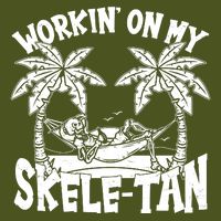 Funny Workin On My Skele Tan Vacation Skeleton Backpack