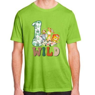 Funny Wild One 1st Birthday Safari Animal Themed Gift Adult ChromaSoft Performance T-Shirt