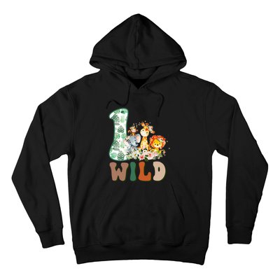 Funny Wild One 1st Birthday Safari Animal Themed Gift Hoodie