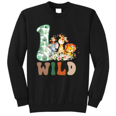 Funny Wild One 1st Birthday Safari Animal Themed Gift Sweatshirt