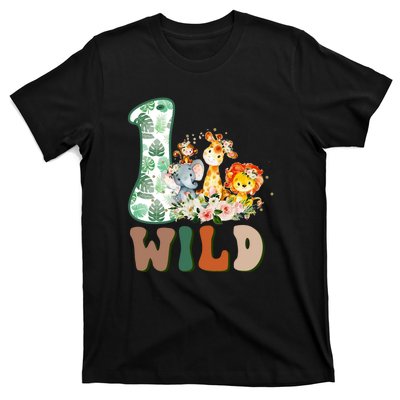 Funny Wild One 1st Birthday Safari Animal Themed Gift T-Shirt