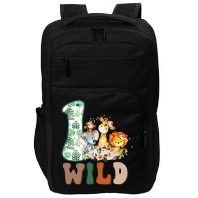 Funny Wild One 1st Birthday Safari Animal Themed Gift Impact Tech Backpack