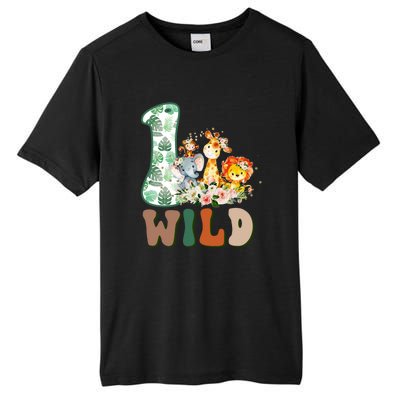 Funny Wild One 1st Birthday Safari Animal Themed Gift Tall Fusion ChromaSoft Performance T-Shirt