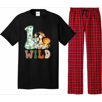 Funny Wild One 1st Birthday Safari Animal Themed Gift Pajama Set