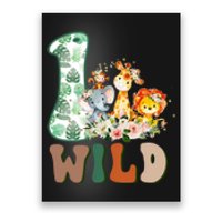 Funny Wild One 1st Birthday Safari Animal Themed Gift Poster