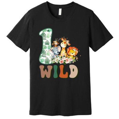 Funny Wild One 1st Birthday Safari Animal Themed Gift Premium T-Shirt