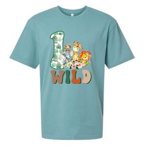 Funny Wild One 1st Birthday Safari Animal Themed Gift Sueded Cloud Jersey T-Shirt