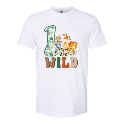 Funny Wild One 1st Birthday Safari Animal Themed Gift Softstyle CVC T-Shirt