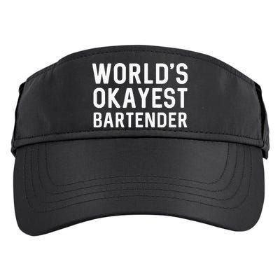 Funny Worlds Okayest Bartender Barmaid Barkeeper Men Women Adult Drive Performance Visor
