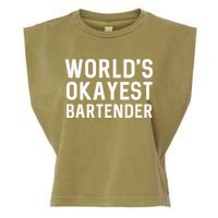 Funny Worlds Okayest Bartender Barmaid Barkeeper Men Women Garment-Dyed Women's Muscle Tee