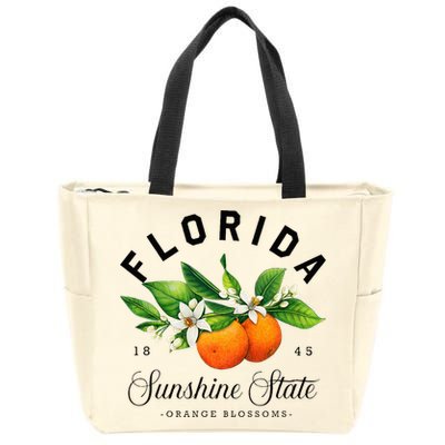 Florida Watercolor Orange Blossoms Zip Tote Bag