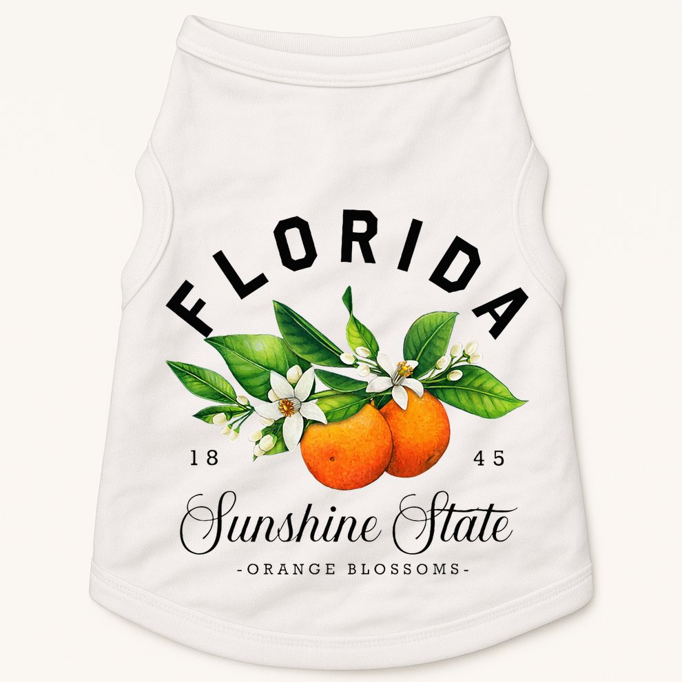 Florida Watercolor Orange Blossoms Doggie Tank