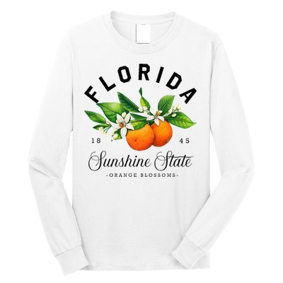 Florida Watercolor Orange Blossoms Long Sleeve Shirt