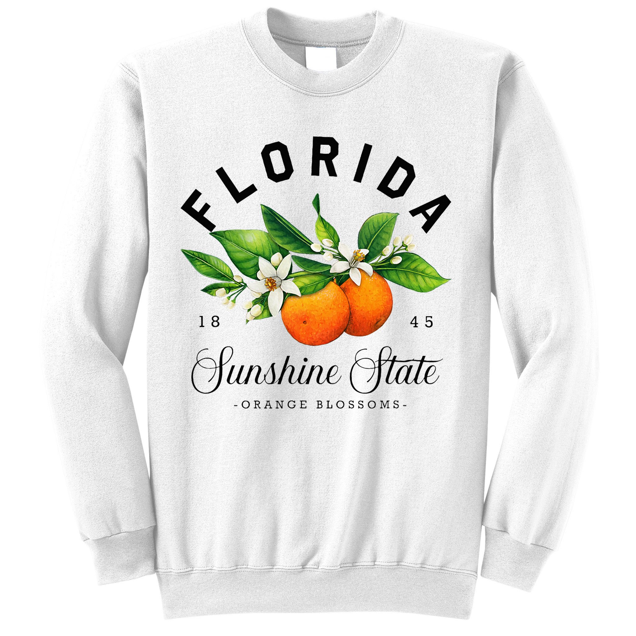 Florida Watercolor Orange Blossoms Sweatshirt