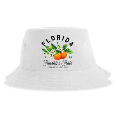 Florida Watercolor Orange Blossoms Sustainable Bucket Hat