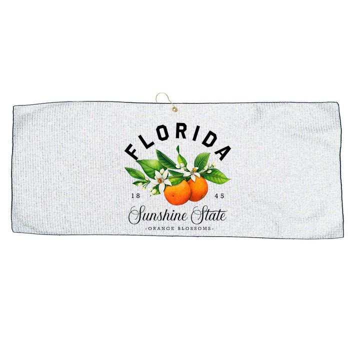 Florida Watercolor Orange Blossoms Large Microfiber Waffle Golf Towel