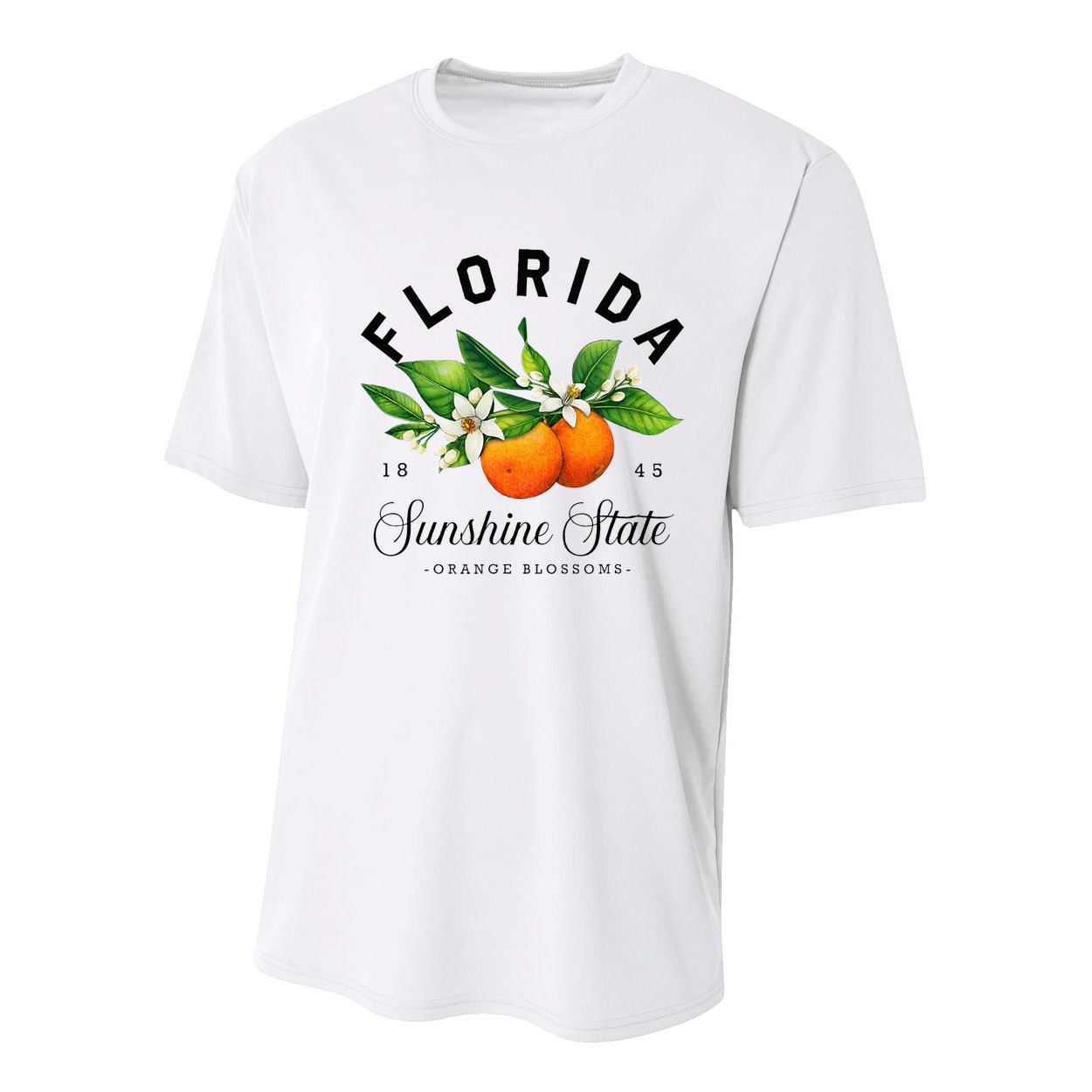 Florida Watercolor Orange Blossoms Youth Performance Sprint T-Shirt