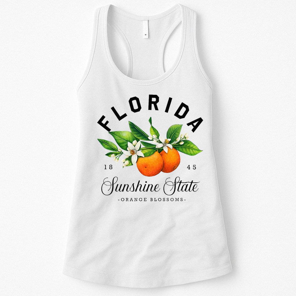 Florida Watercolor Orange Blossoms Womens Tank Top