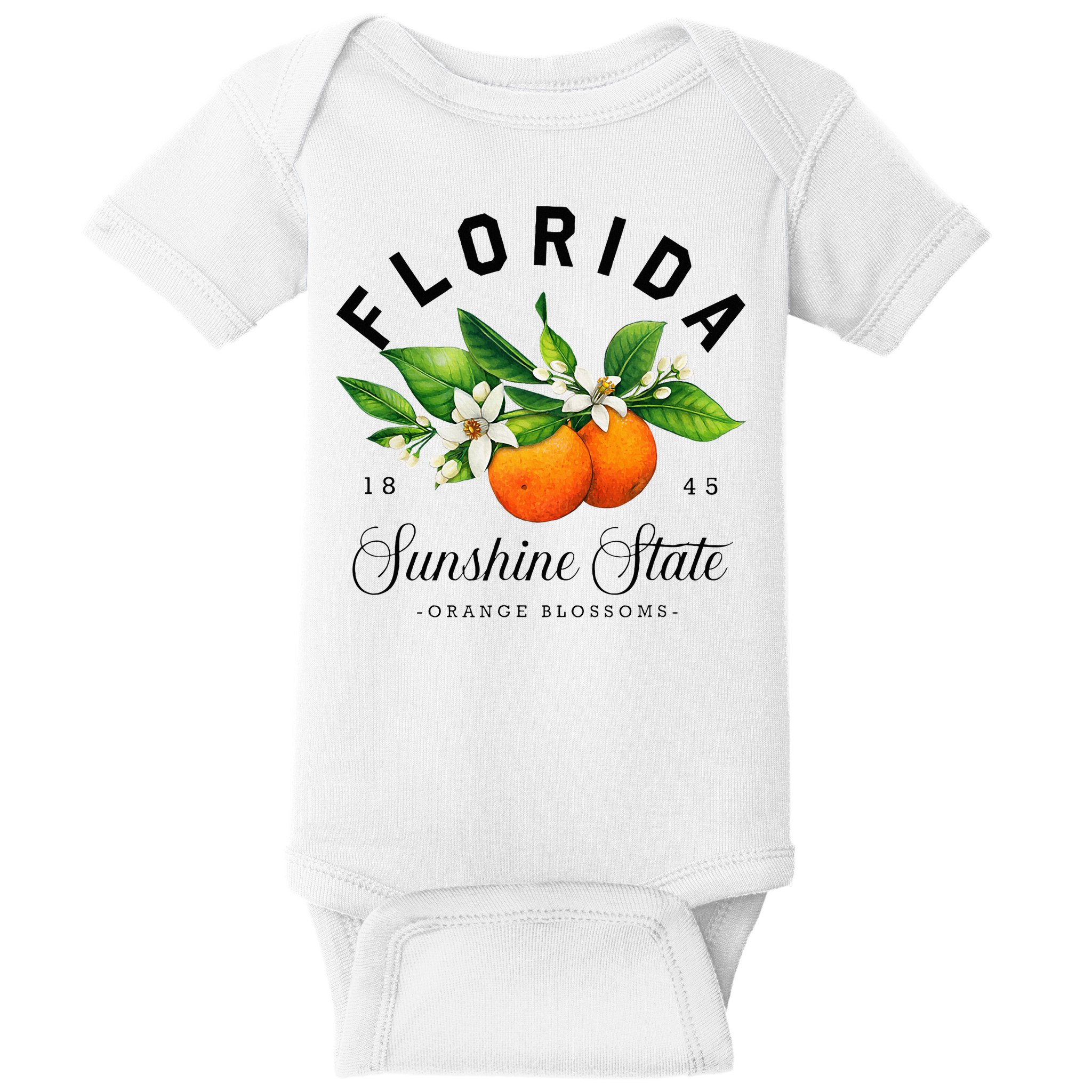 Florida Watercolor Orange Blossoms Baby Bodysuit