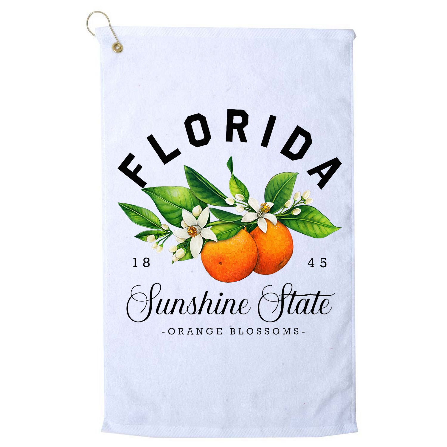 Florida Watercolor Orange Blossoms Golf Towel