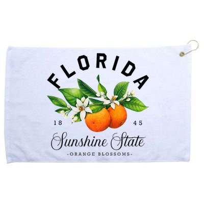 Florida Watercolor Orange Blossoms Grommeted Golf Towel