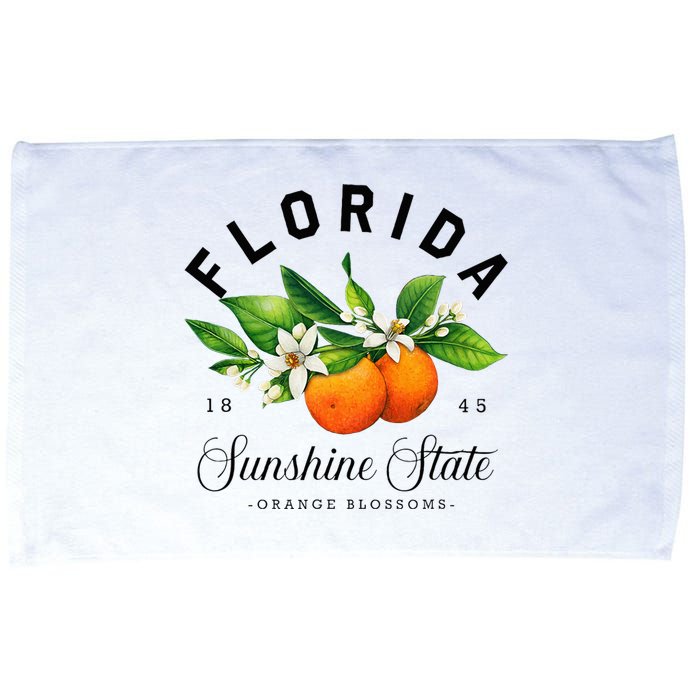 Florida Watercolor Orange Blossoms Microfiber Hand Towel