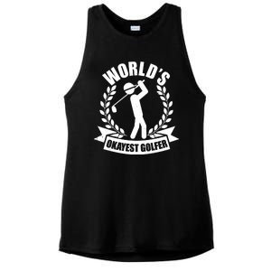 Funny Worlds Okayest Golfer Ladies PosiCharge Tri-Blend Wicking Tank