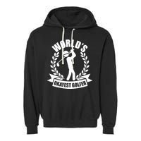Funny Worlds Okayest Golfer Garment-Dyed Fleece Hoodie