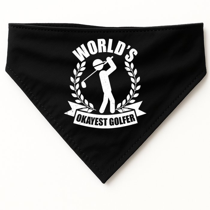 Funny Worlds Okayest Golfer USA-Made Doggie Bandana