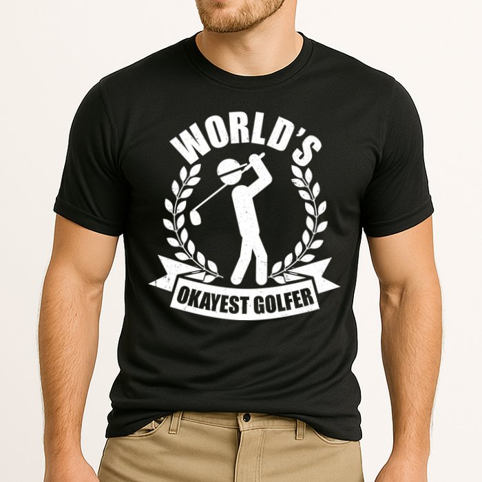 Funny Worlds Okayest Golfer Cooling Performance Crew T-Shirt