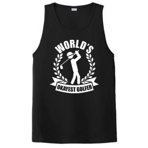 Funny Worlds Okayest Golfer PosiCharge Competitor Tank