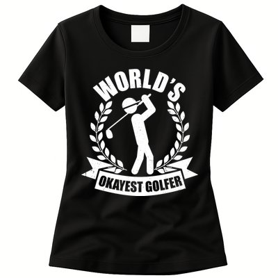 Funny Worlds Okayest Golfer Womens T-Shirt