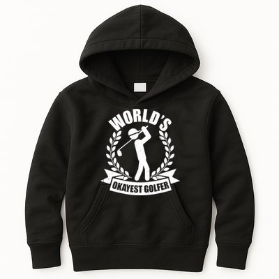 Funny Worlds Okayest Golfer Kids Hoodie