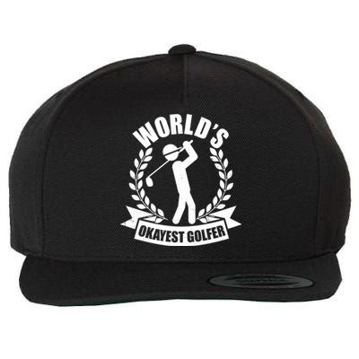 Funny Worlds Okayest Golfer Wool Snapback Cap