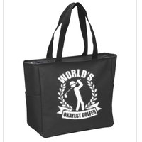 Funny Worlds Okayest Golfer Zip Tote Bag