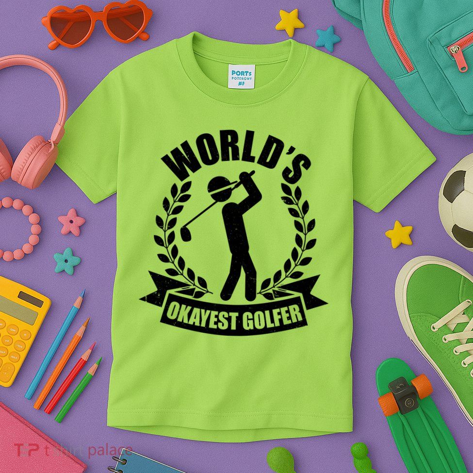 Funny Worlds Okayest Golfer Kids T-Shirt
