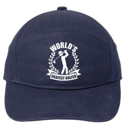 Funny Worlds Okayest Golfer 7-Panel Snapback Hat