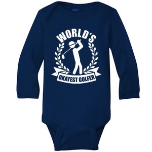 Funny Worlds Okayest Golfer Baby Long Sleeve Bodysuit