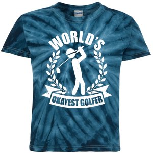 Funny Worlds Okayest Golfer Kids Tie-Dye T-Shirt