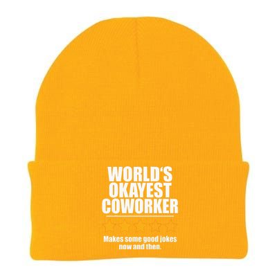 Funny Worldss Okayest Coworker Knit Cap Winter Beanie