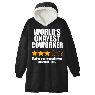 Funny Worldss Okayest Coworker Hooded Wearable Blanket