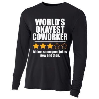 Funny Worldss Okayest Coworker Cooling Performance Long Sleeve Crew