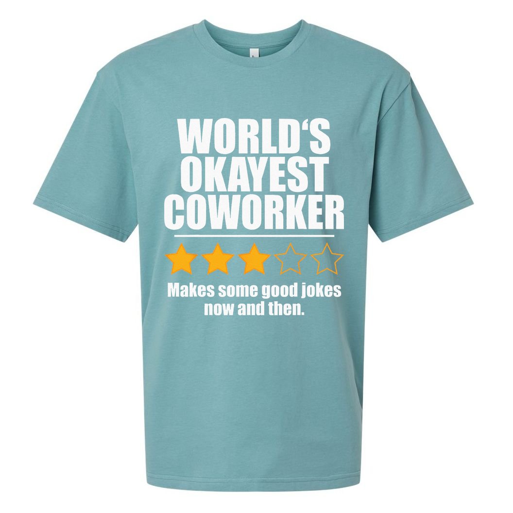Funny Worldss Okayest Coworker Sueded Cloud Jersey T-Shirt