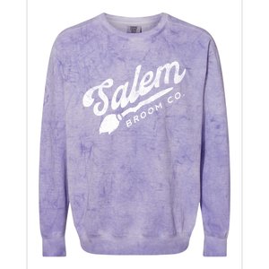 Funny Witch Olde Salem Massachusetts Broom Company Scary Co Cute Gift Colorblast Crewneck Sweatshirt